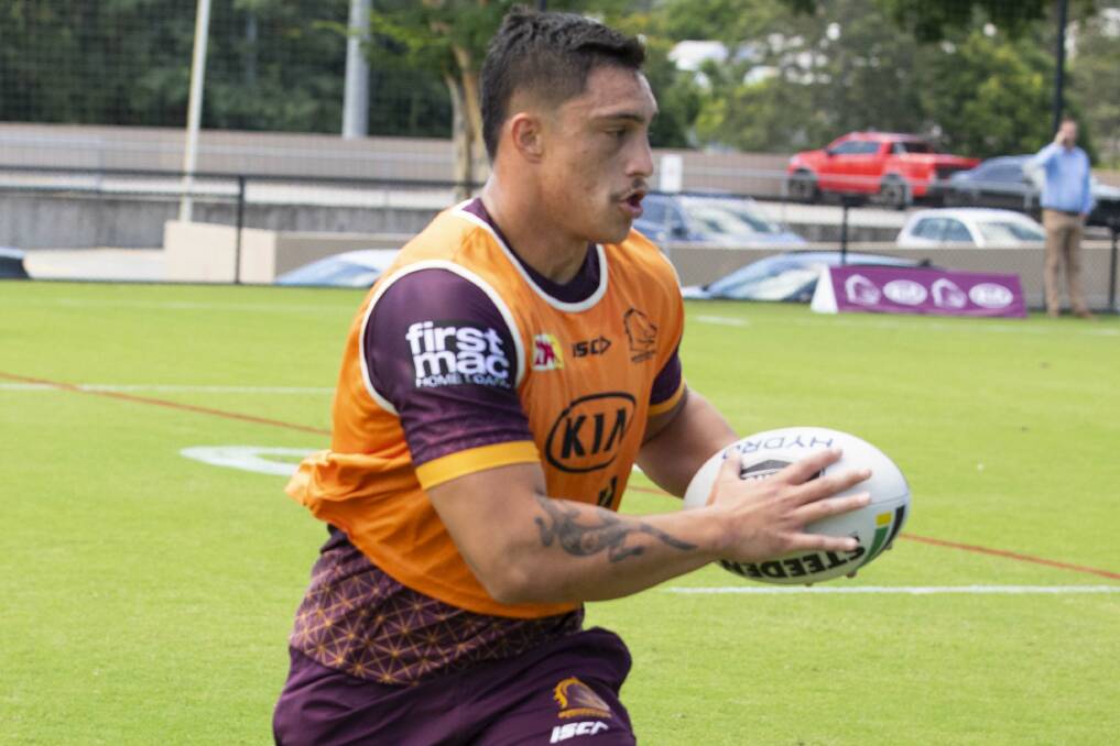 PUTTING IN THE WORK: Kotoni Staggs' star continues to rise in Brisbane. Photo: BRISBANE BRONCOS