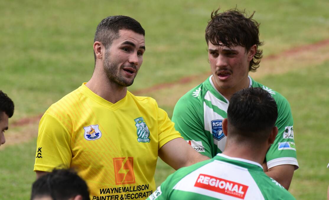 Mitch Cleary (right), pictured with Jarryn Powyer in pre-season, will now play five-eighth for the Fishies. Picture by Jude Keogh
