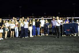 Members of the extended Yeo family after Hall Stitched Up won the Gerard Yeo Memorial at Dubbo. Picture by Coffee Photography and Framing