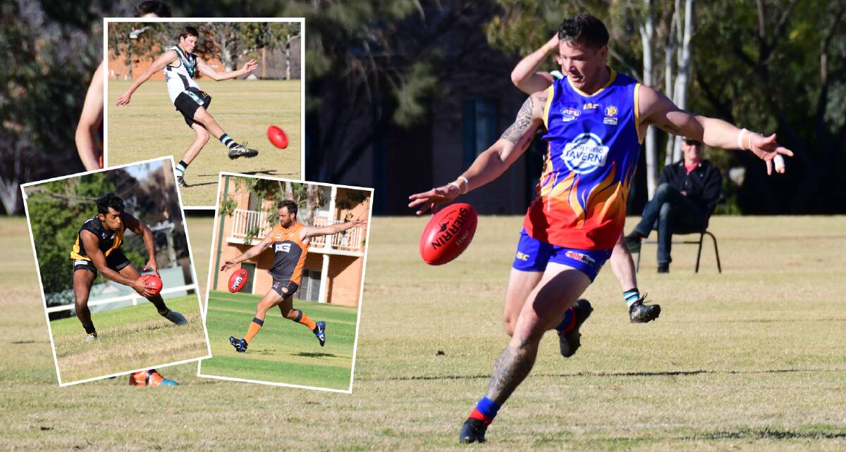 LOCKED IN: The colours of the Dubbo Demons and (insets, clockwise from top) Bathurst Bushrangers, Bathurst Giants, and Orange Tigers will feature in 2020 top division.