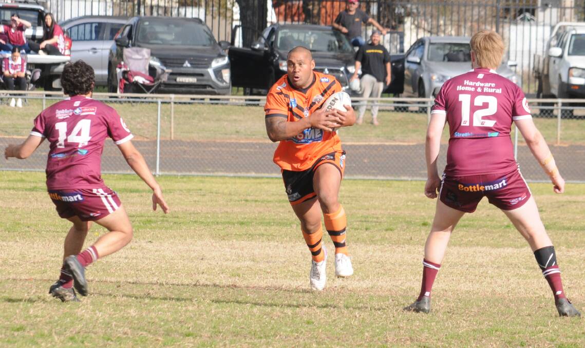 Former NRL player Con Mika in action for Nyngan during the 2023 season. Picture by Tom Barber