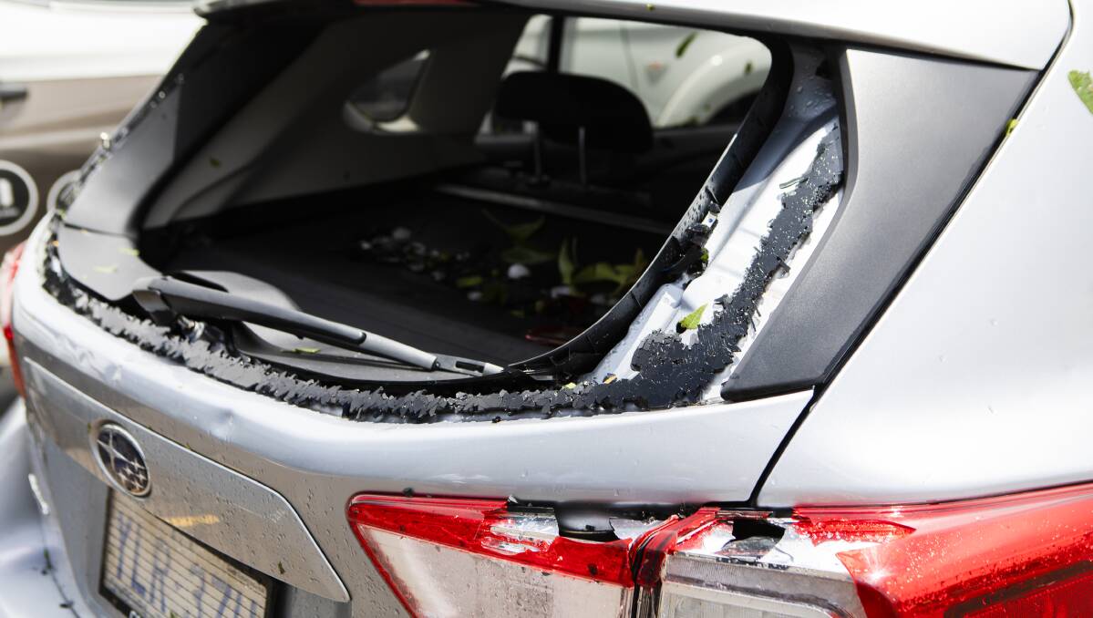 This car was purchased just hours before the hailstorm came through. Picture: Jamila Toderas