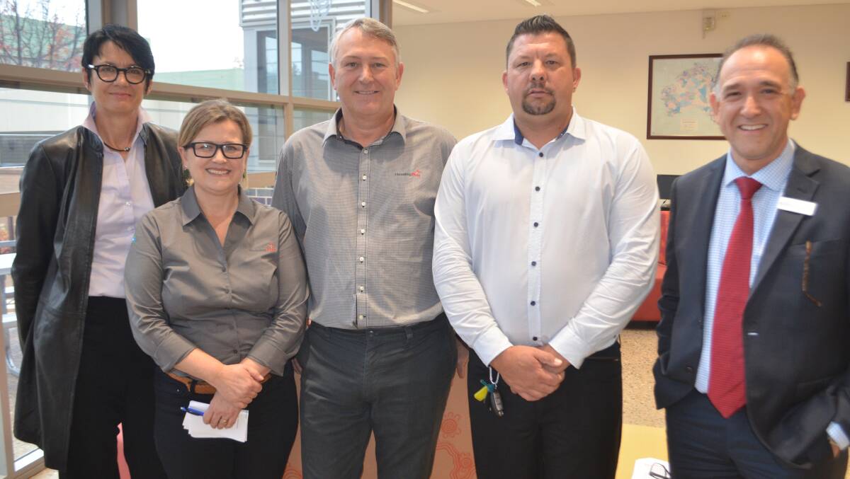 PATHWAYS PARTNERS: Jo Lawrence, Penny Dordoy, David Fisher, Adam Gollan and Craig Randazzo will work together to implement Opportunity Pathways. Photo: ALEX CROWE