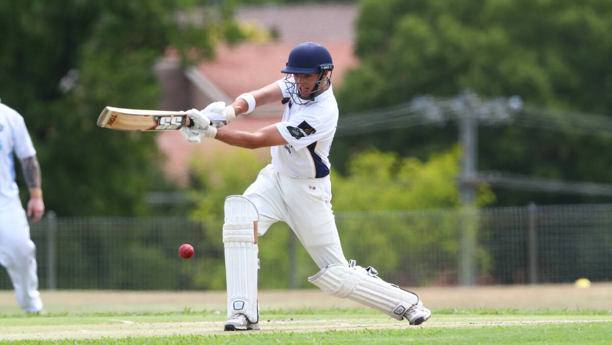 HIT TO COVER: Nic Broes batting for St Pat's against City Colts at George Park. PHOTO: Phil BLATCH