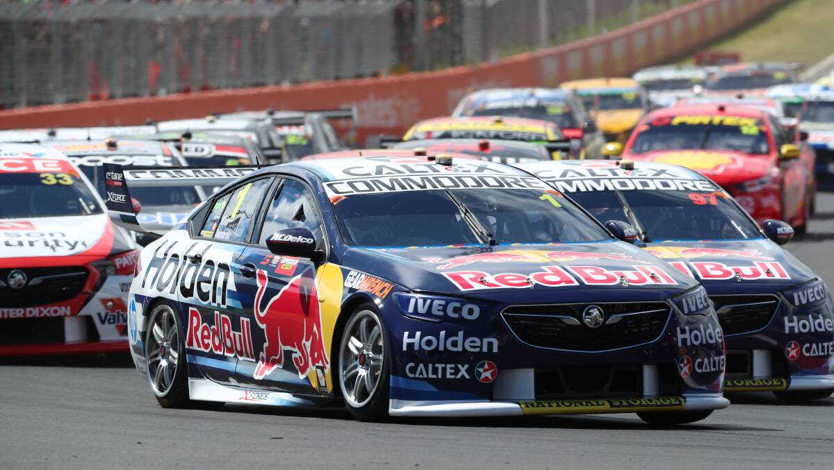 RUNNING AT THE FRONT: Triple Eight will revert back to two cars with the retirement of Craig Lowndes, but the two Bulls will still be looking for victories. Photo: CHRIS SEABROOK