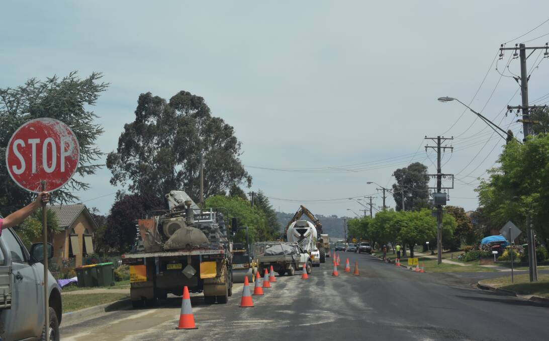 IN PROGRESS: Boyd Street in Kelso, where the works are being carried out. 