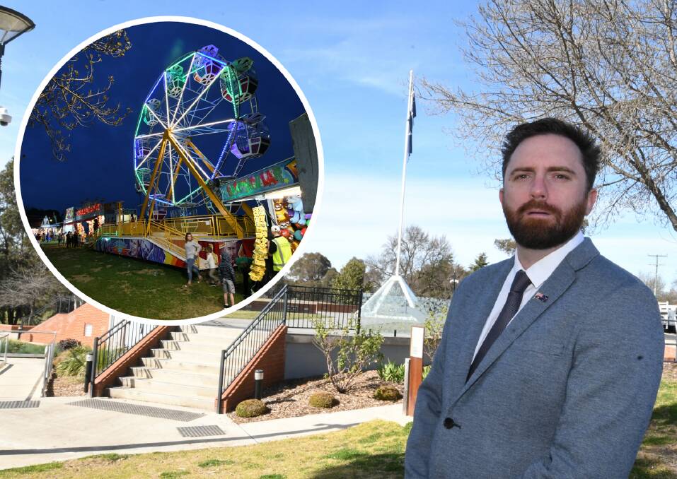 COMPROMISE: Councillor Alex Christian can't have the fair in Bicentennial Park that he had hoped for, but there will be a fair at Bathurst Showground for Australia Day.