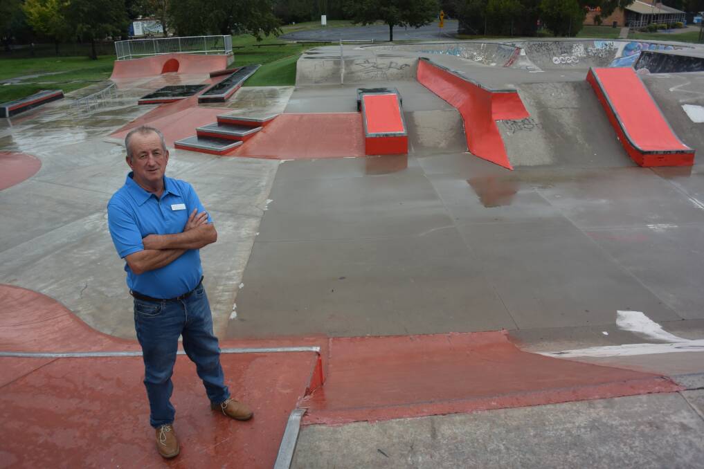 AVOID THE AREA: Mayor Bobby Bourke is particularly concerned about people visiting the Bathurst Skate Park. Photo: RACHEL CHAMBERLAIN 033020rcpark