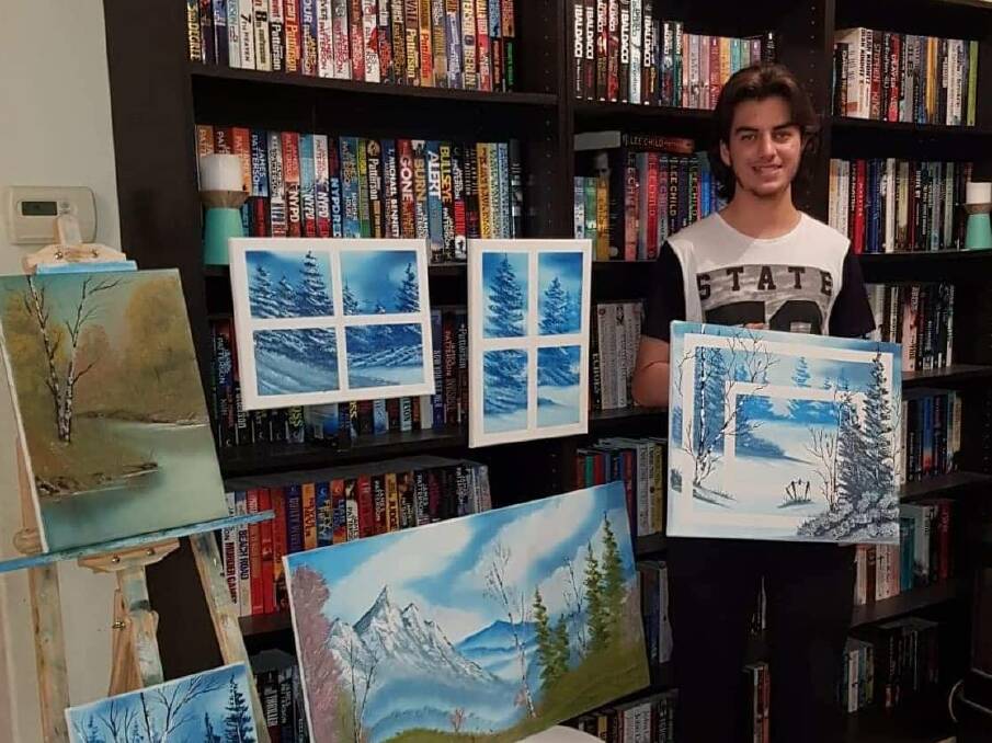 ART THERAPY: Painter Zac Belmonte's passion for art has become a form of therapy after his hearing began deteriorating last year. Photo: SUPPLIED