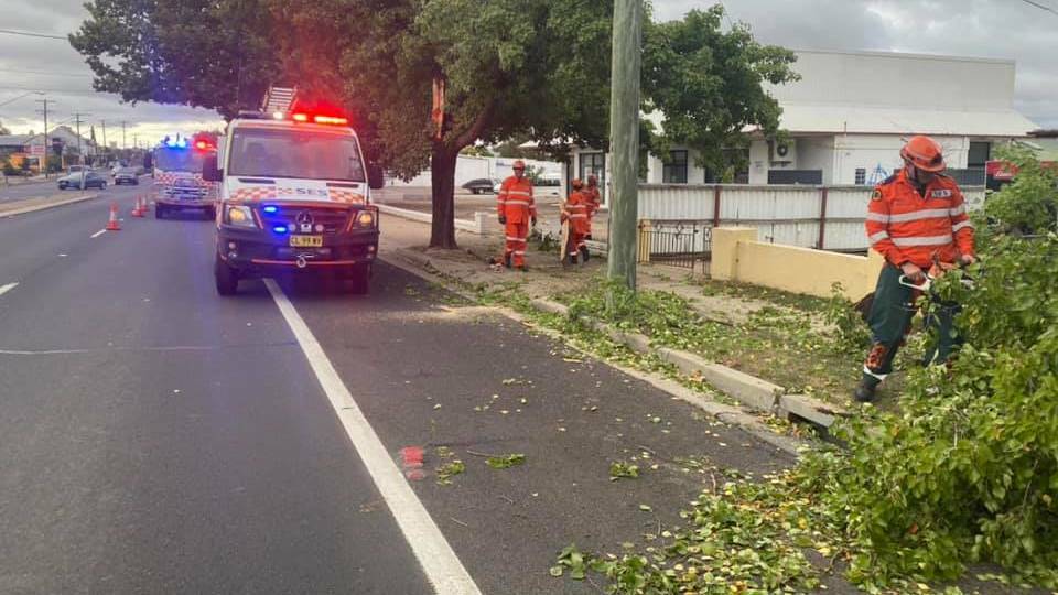 WILD WEATHER: State Emergency Service volunteers were called to a number of trees down in Bathurst on the weekend. Photo: BATHURST SES
