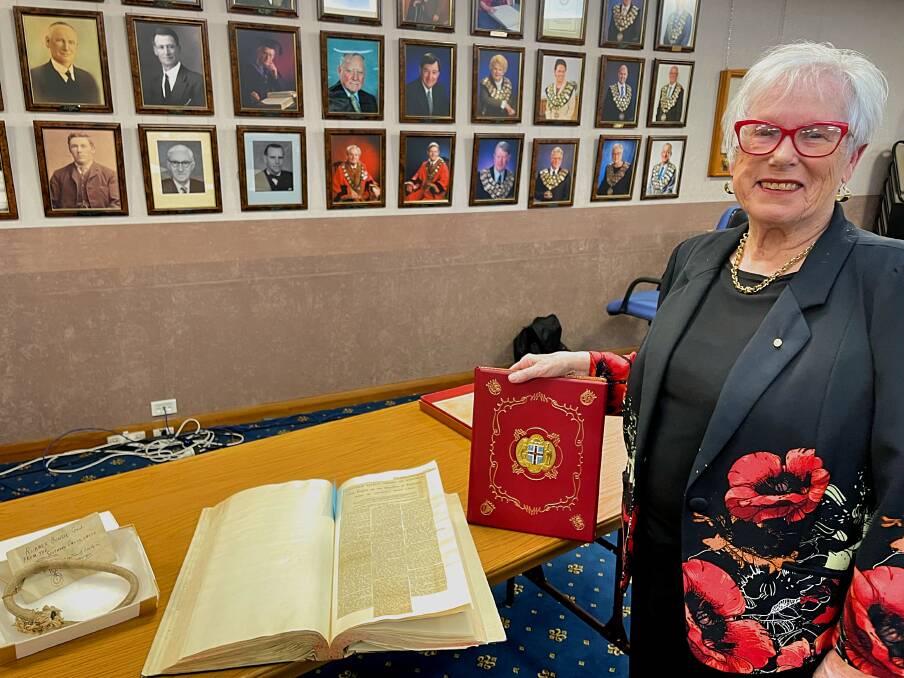 FAMILY HISTORY: Monica Morse with items from the Moodie-Morse history with Bathurst council. Photo: RACHEL CHAMBERLAIN