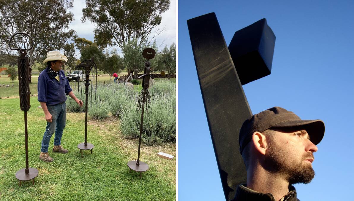 SCULPTORS: Bathurst's Stephen Hogan (left) and Hui Selwoodm from Hill End. Photos: SUPPLIED 