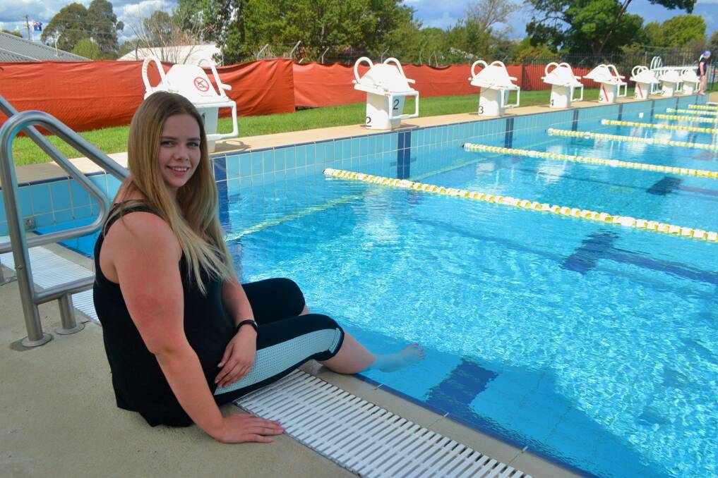HELPING CAUSE: Madeleine Nunan will swim laps at the aquatic centre to raise money for ReachOut. Photo: RACHEL CHAMBERLAIN 021020rcswim
