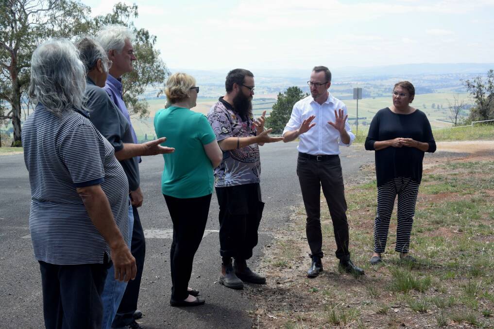 TALKS: Greens MP David Shoebridge (second from right) talking to Wiradyuri community members and councillor John Fry. 