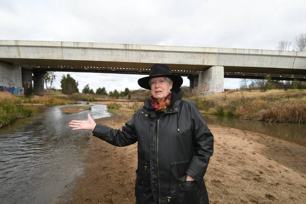 SAD SIGHT: Councillor Monica Morse in the Macquarie River in early June, 2019. Photo: CHRIS SEABROOK 060419cmacq1