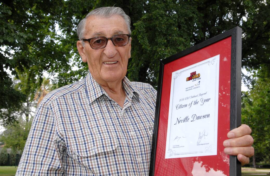 Neville Dawson, pictured in December, 2013 when he won the Citizen of the Year award. Picture by Zenio Lapka