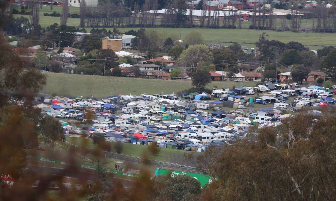 HOT SPOT: Campers at Mount Panorama in 2018 for the Bathurst 1000. Photo: PHIL BLATCH