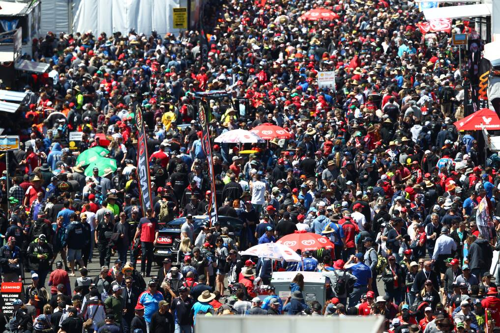 BIG, BUT WELL-BEHAVED: There were more than 200,000 fans seen across the Bathurst 1000 event. Photo: PHIL BLATCH
