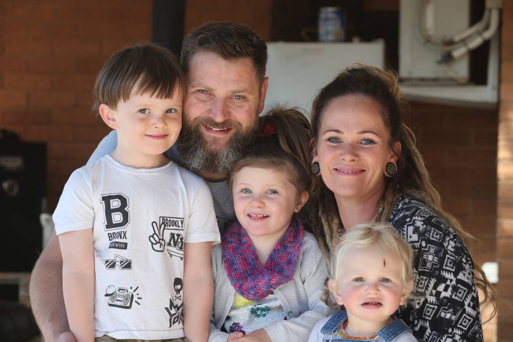 GOOD CAUSE: Poppy Stanton with her parents, Michael and Courtney, and her brothers Paddy and Buddy. Photo: PHIL BLATCH