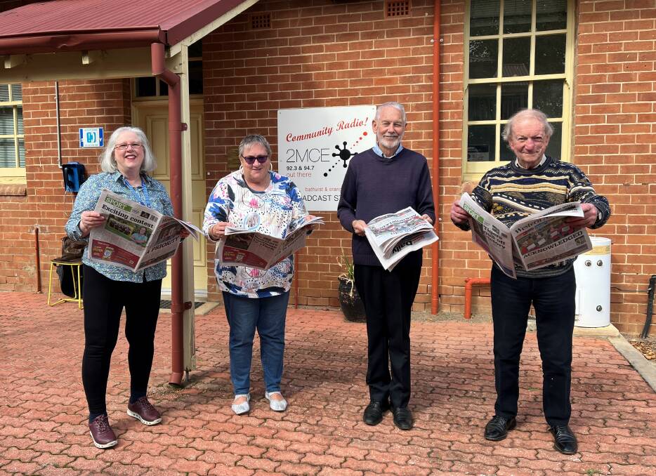 VOLUNTEER READERS: Sharon Williams, Kerry Patten, Donald Alexander, and Chris Bacon are some of the Talking Newspaper presenters. Photo: SUPPLIED