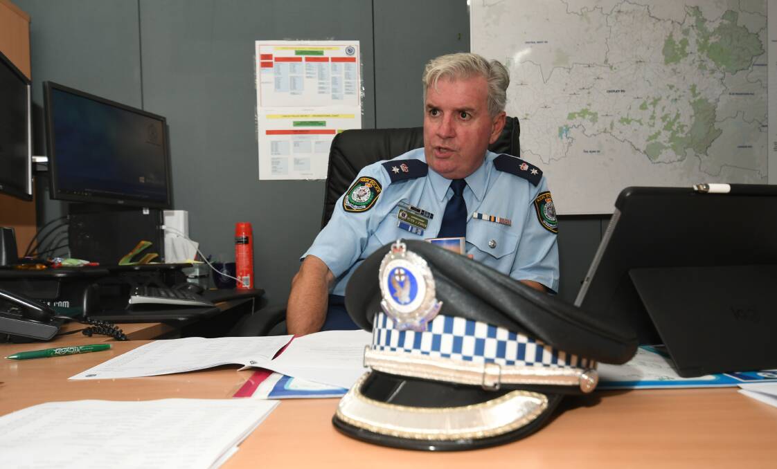 Detective Superintendent Peter O'Brien, the Commander of Chifley Police District, is concerned about sporting events being held in Bathurst. Photo: CHRIS SEABROOK
