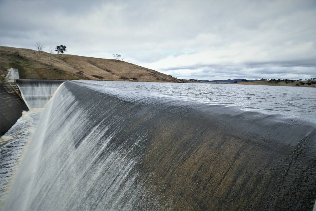 OVERFLOWING: Chifley Dam has been close to full or full since September 2020, but water restrictions will remain in place for the foreseeable future. 