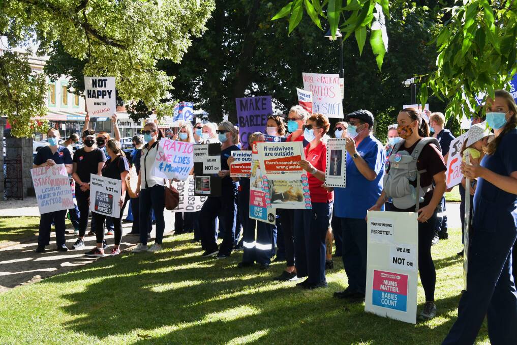 NOT GIVING UP: Nurses and midwives walked off the job in Bathurst on February 15. They will do it again next week. Photo: RACHEL CHAMBERLAIN