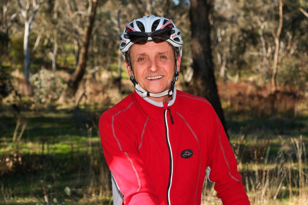 President of the Rotary Club of Bathurst, Rob Barlow, in his cycling gear. Picture by James Arrow