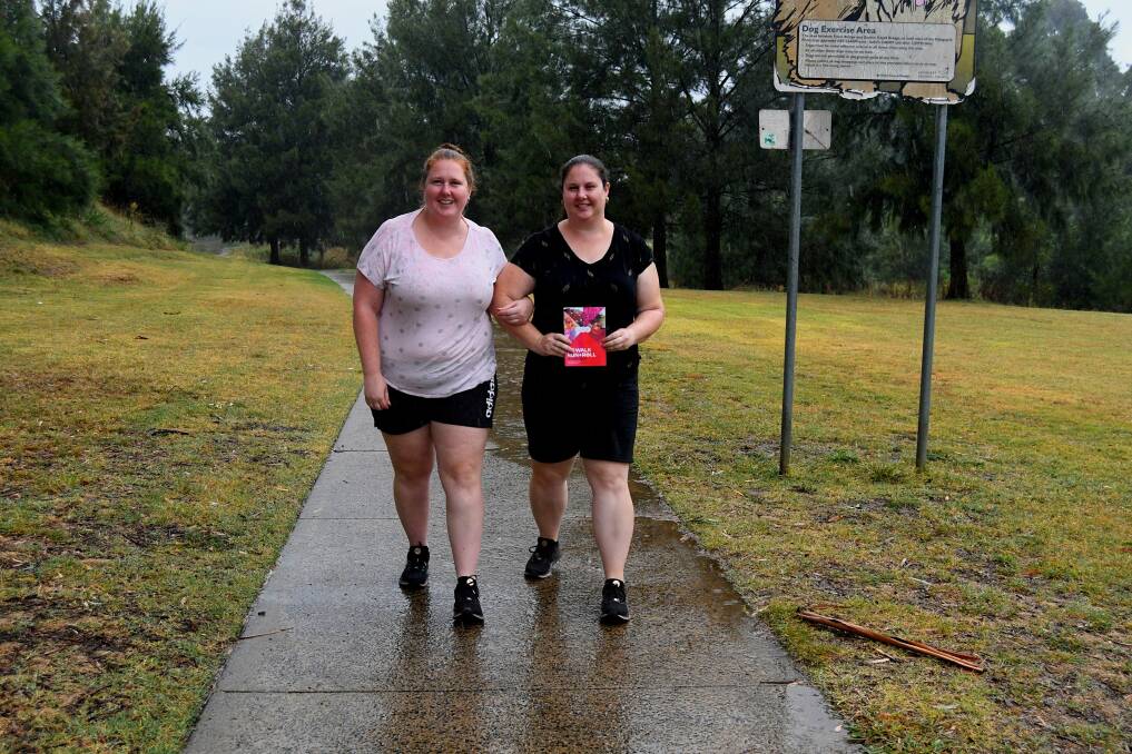 RAIN, HAIL OR SHINE: Heidi Waldron and her sister Lauren, who was diagnosed with Multiple Sclerosis, will walk laps of the Macquarie River. 