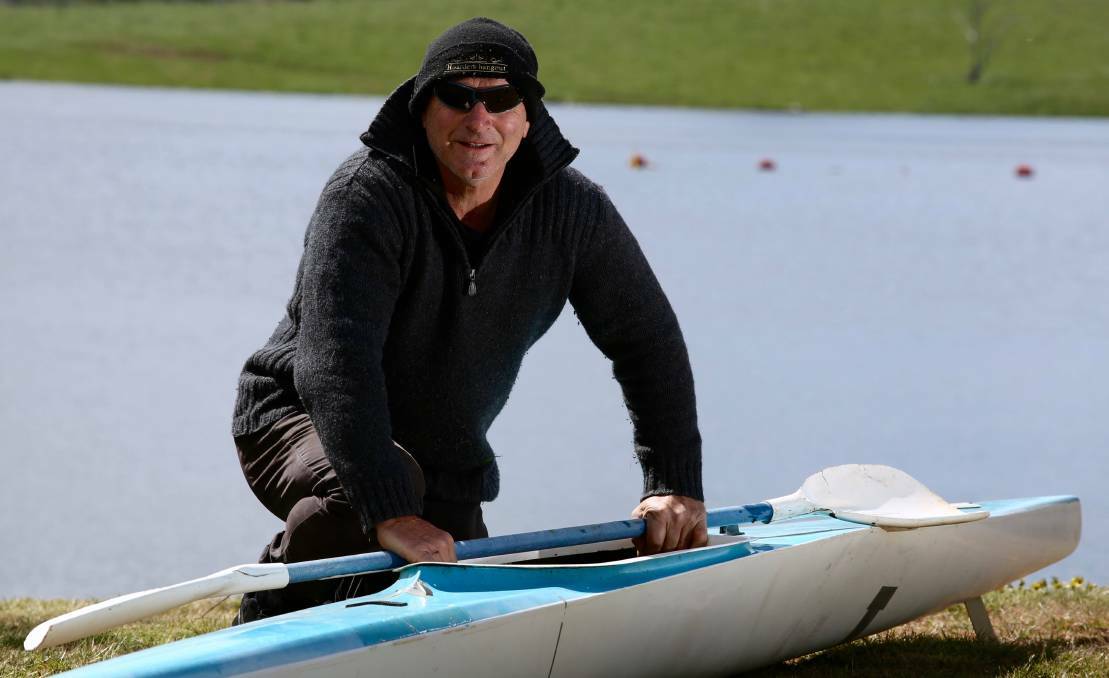 BY THE WATER: Central Tablelands Rowing Club president Rob Lee at an open day held at Chifley Dam last year. Photo: PHIL BLATCH