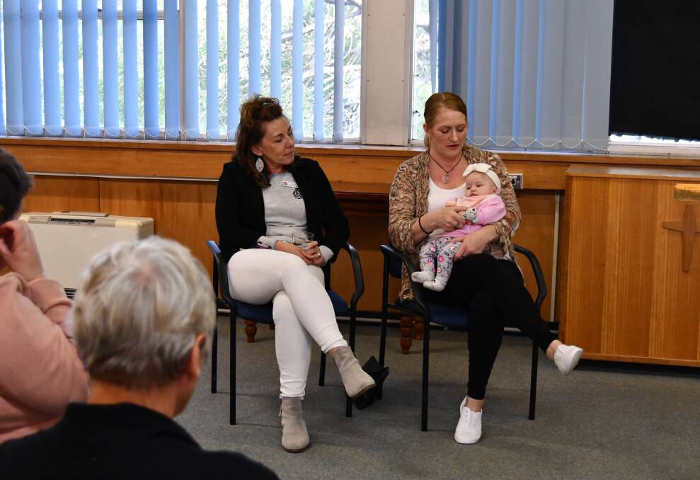 SUPPORT SYSTEM: Registered nurse Angela Thornhill, who is the coordinator of the Substance Use in Pregnancy and Parenting (SUPPS) program, with participant Hayley Spice and her new daughter. Photo: RACHEL CHAMBERLAIN