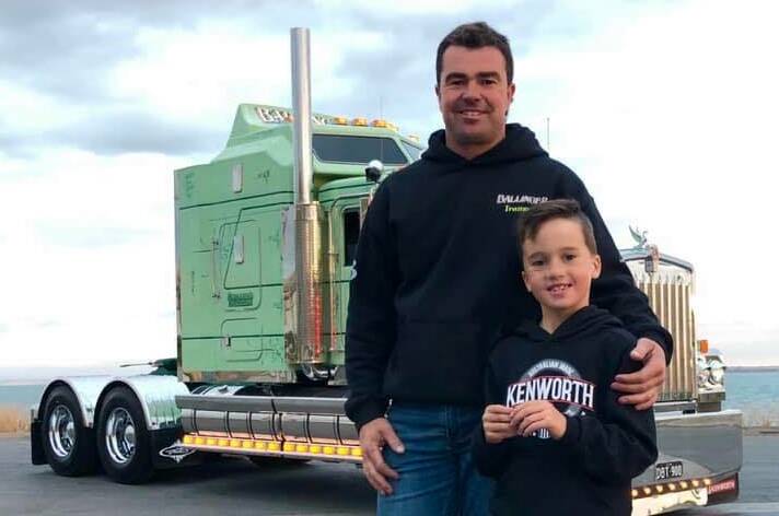 REMEMBERING HIM: The Bathurst Truck Show has been renamed to honour the late Dane Ballinger, pictured with his son Sam, who was killed in an accident in September. Photo: SUPPLIED