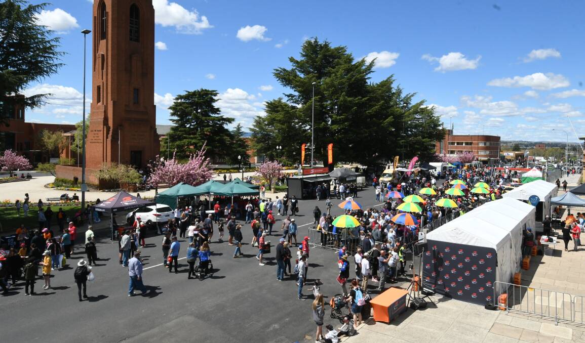 CROWDED CITY: Thousands of people came to town for the Bathurst 1000, their visit generating a boost to the economy. Photo: CHRIS SEABROOK 