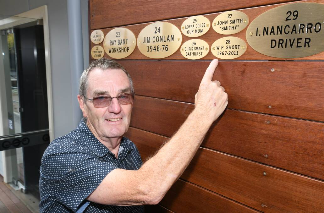 VISITOR: Bill Short, a former Bathurst Railway Wagon and Repairs complex boilermaker, with his plaque at the museum. Photo: CHRIS SEABROOK 022220crlym7