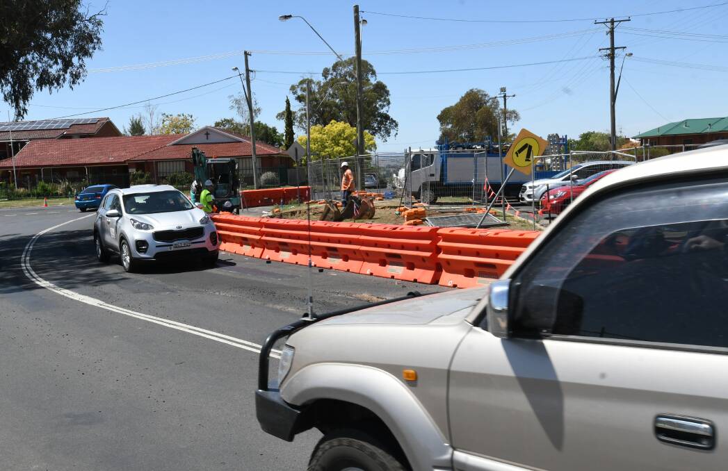 PROGRESS: Work is well underway at the intersection of Mitre, Suttor and Lambert streets in West Bathurst. Photo: CHRIS SEABROOK 020320cmitre1