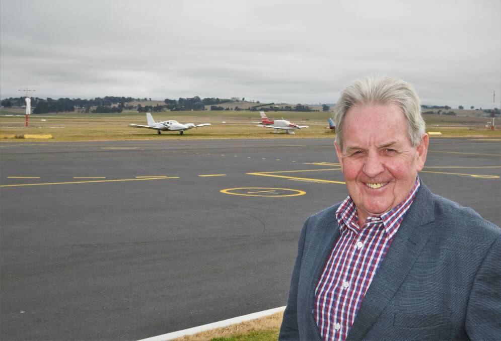 Mayor Robert Taylor at Bathurst Airport on Monday. Photo: CHRIS SEABROOK 