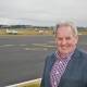 Mayor Robert Taylor at Bathurst Airport on Monday. Photo: CHRIS SEABROOK 