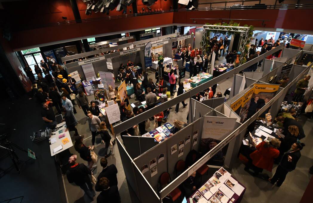 RECORD CROWD: Around 2250 people attended the jobs expo on August 21. Photo: CHRIS SEABROOK 082118cjobexpo8
