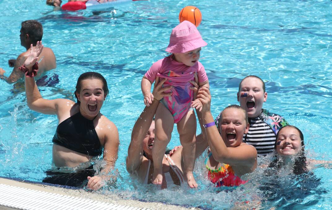MAKING A SPLASH: Many residents chose to spend part of Australia Day at the Manning Aquatic Centre, where there was free entry. Photo: PHIL BLATCH 012619pbpool7