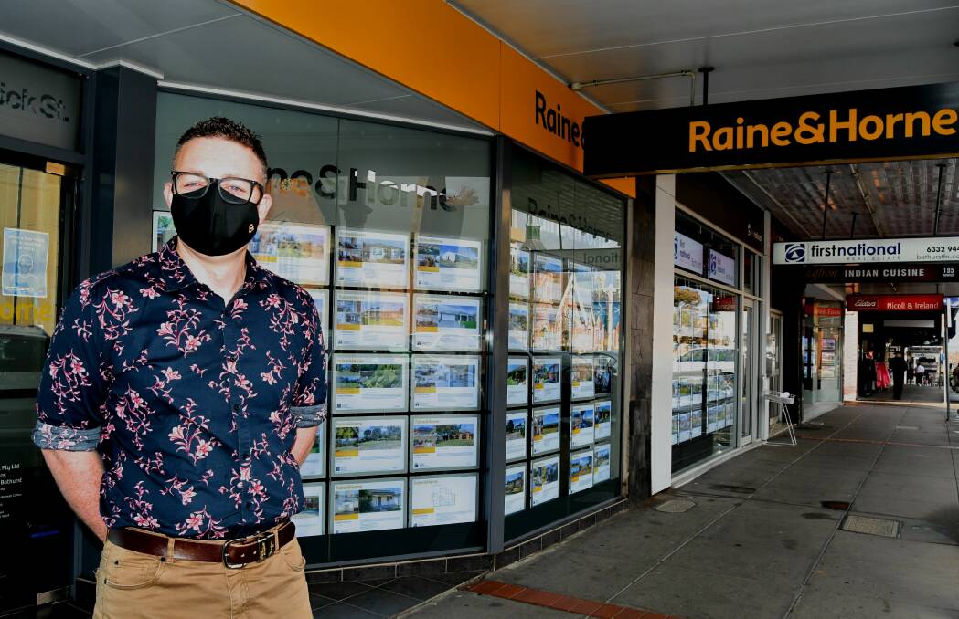 MASK UP: Raine and Horne Bathurst director Grant Maskill-Dowton says buyers will have to wear masks for private house inspections.
