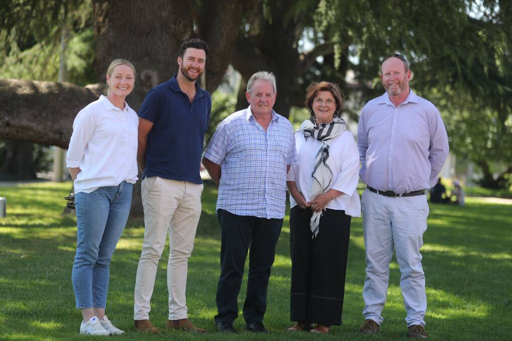 FIRST-TIMERS: New councillors Kirralee Burke, Ben Fry, Robert 'Stumpy' Taylor, Marg Hogan and Andrew 'Struthy' Smith. Photo: PHIL BLATCH