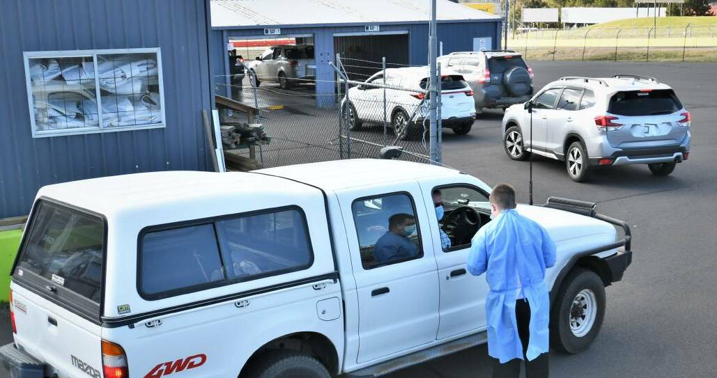 GET IN LINE: A drive-through testing clinic is available at Mount Panorama daily. 