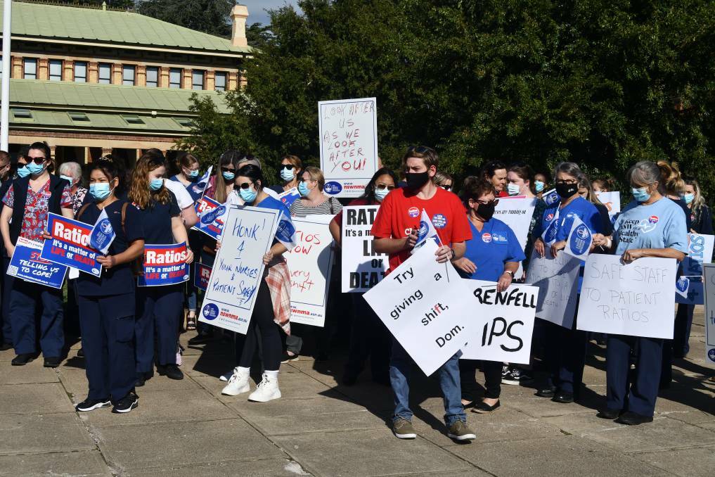 Nurses and midwives on strike in Bathurst on March 31.