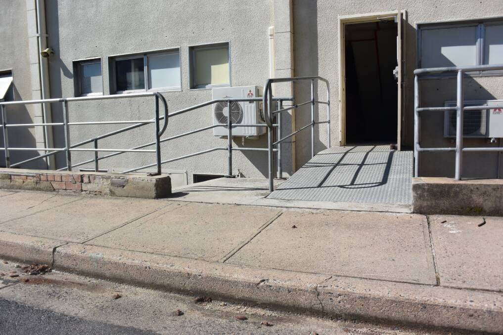 DIFFICULT: The back door, providing access to the Bathurst Memorial Entertainment Centre stage, is hard for people in wheelchairs to access. 