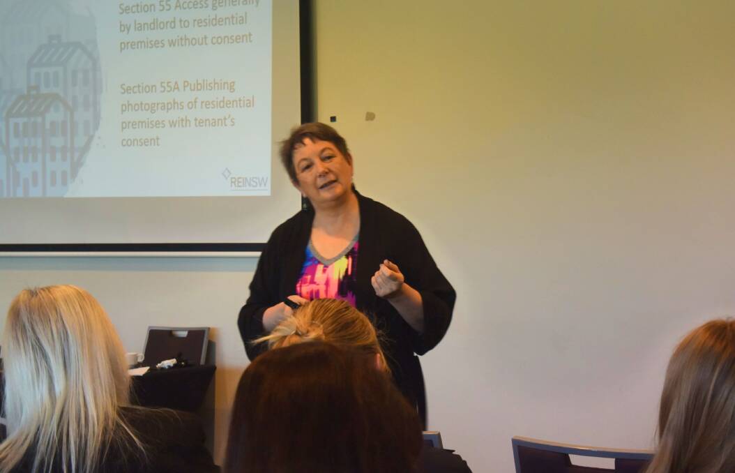 EDUCATIONAL CONFERENCE: Compliance specialist for the Real Estate Institute of NSW registered training organisation, Nerida Wood, spoke to Bathurst agents on Thursday morning at Rydges. 110818rcten