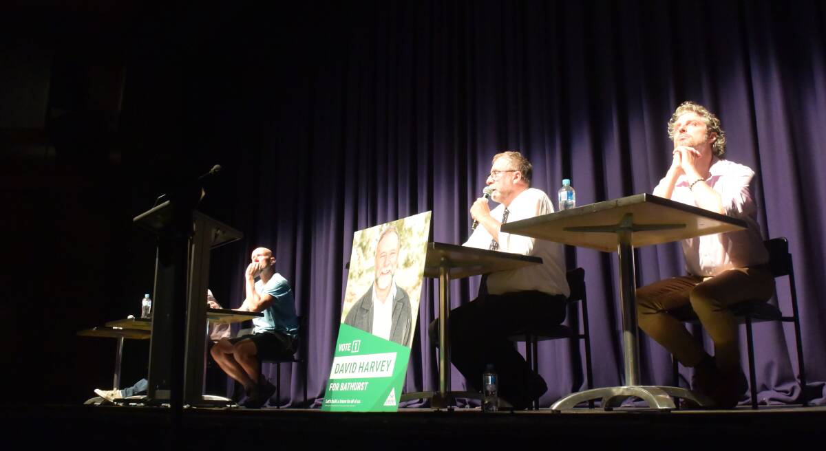 PUBLIC FORUM: Candidates Brenden May (Shooters, Fishers and Farmers), David Harvey (The Greens) and Tim Hansen (Keep Sydney Open).