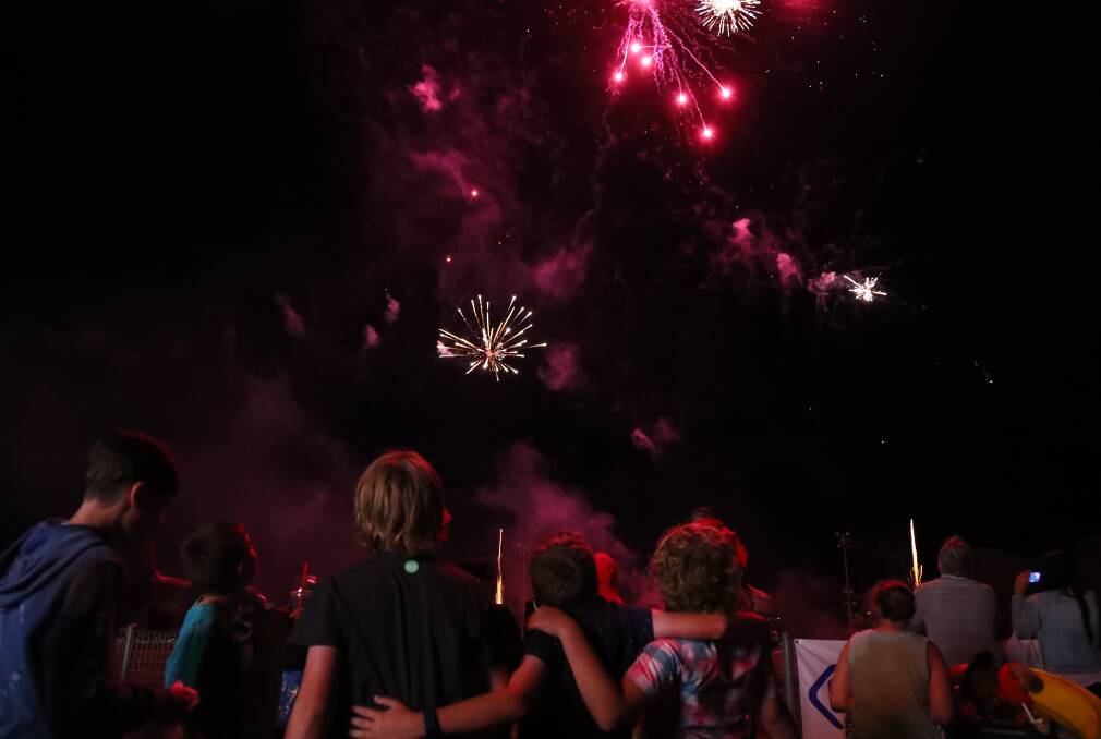 SNAPSHOT: These boys were photographed enjoying the fireworks display at the Royal Bathurst Show on Friday night. Photo: PHIL BLATCH