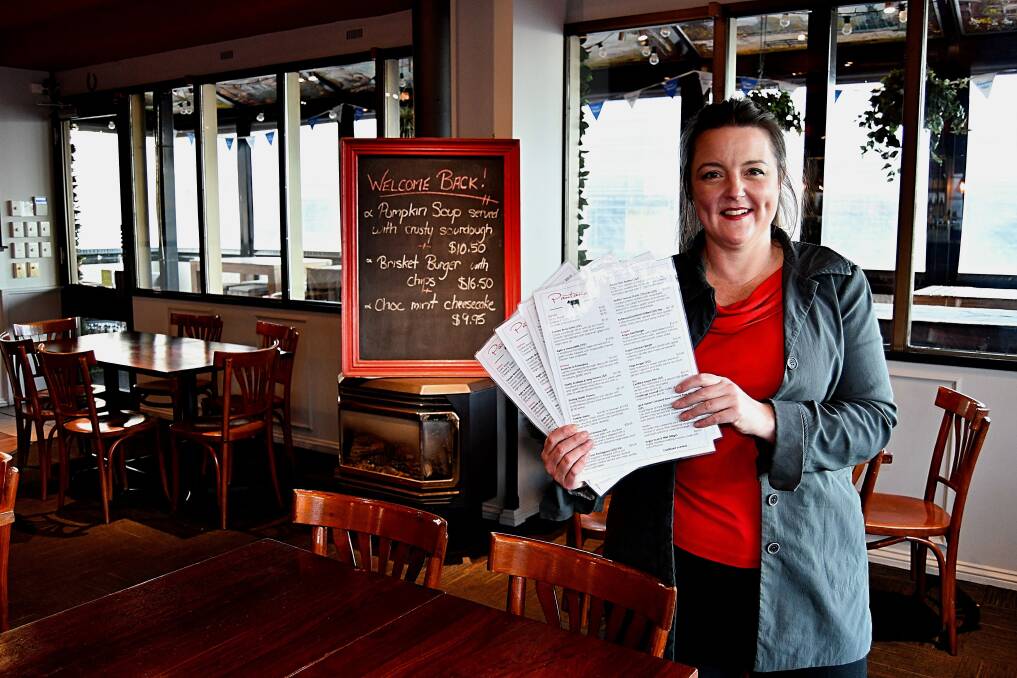 DINE IN: Pantano's Bar and Grill owner Fiona Miller is happy to welcome back dine-in customers to the restaurant. Photo: RACHEL CHAMBERLAIN