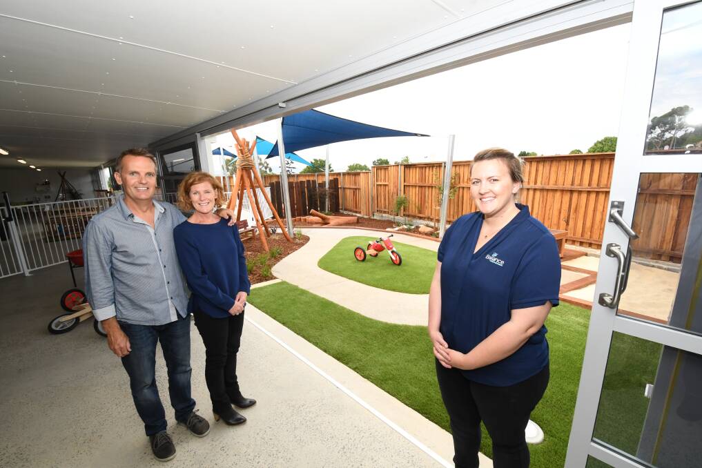 NEW ADVENTURE: Balance Early Education owners Andrew and Darlene Wadham with nominated supervisor Lauren Dunn in the newly furbished premises. Photo: CHRIS SEABROOK 121218cbalance