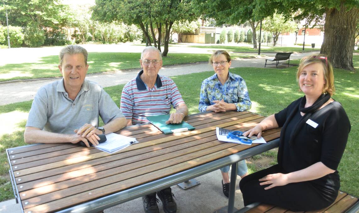 JOINT EFFORT: Combined Pensioners and Superannuants Association (CPSA) members John Hollis and Brian Cowan, Bathurst Seymour Centre's Terisa Ashworth and Rebecca Wilson from the Neighbourhood Centre. 